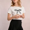 Molly Bracken Tee With Bow Detail Off-white