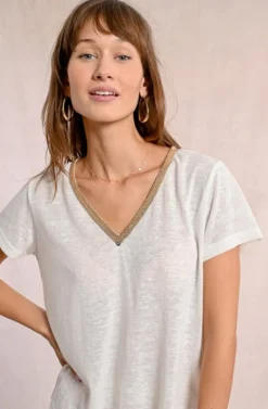 Molly Bracken V-Neck Tee Off-white