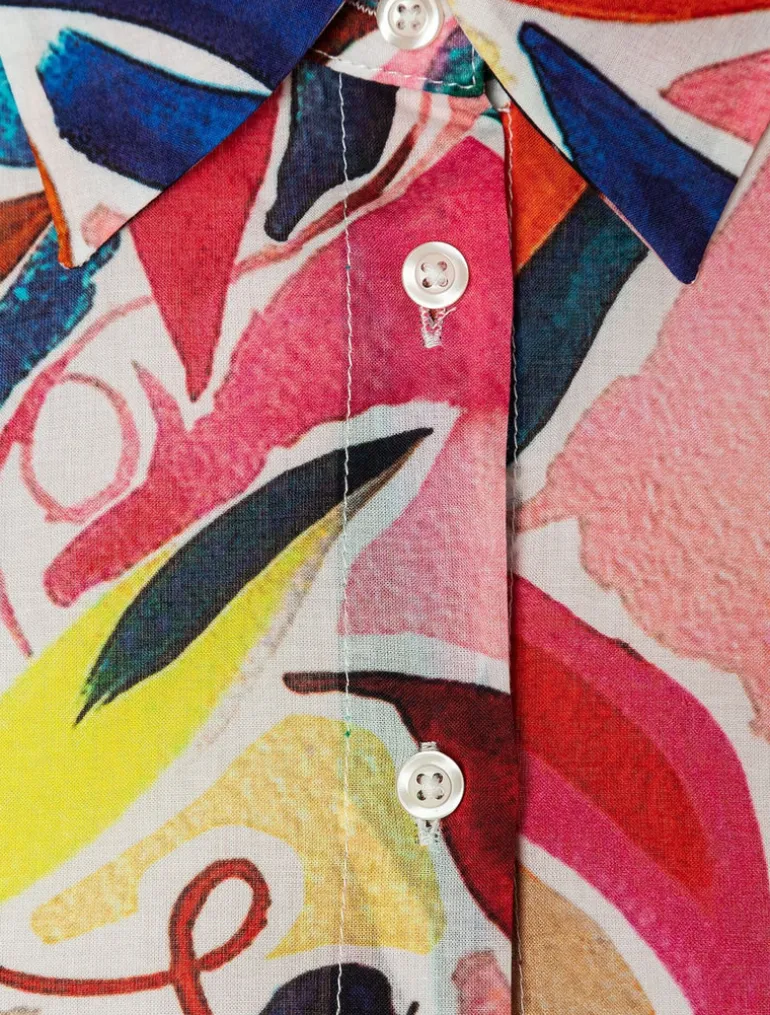 More & More Abstract Flower Print Shirt