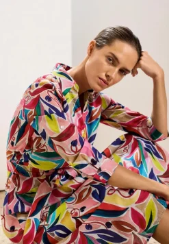 More & More Abstract Print Shirt Dress