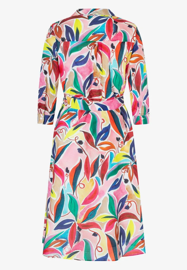More & More Abstract Print Shirt Dress