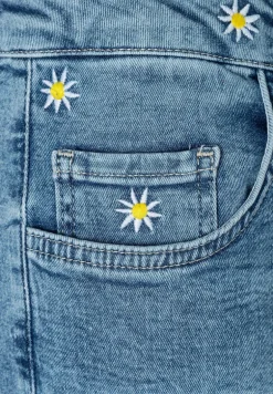 More & More Flower Embroidered Denim Jeans