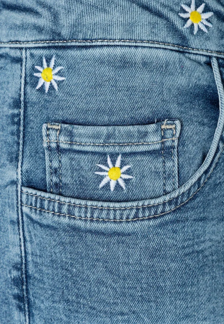 More & More Flower Embroidered Denim Jeans