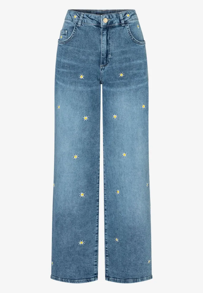 More & More Flower Embroidered Denim Jeans