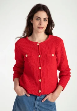 More & More Knit Cardigan Red