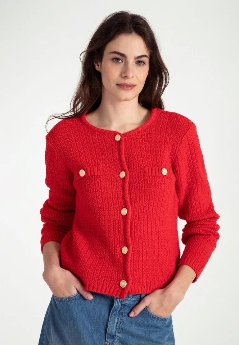 More & More Knit Cardigan Red