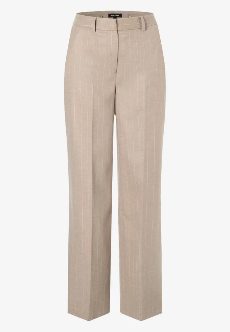 More & More Pinstripe Wide Leg Trousers Beige
