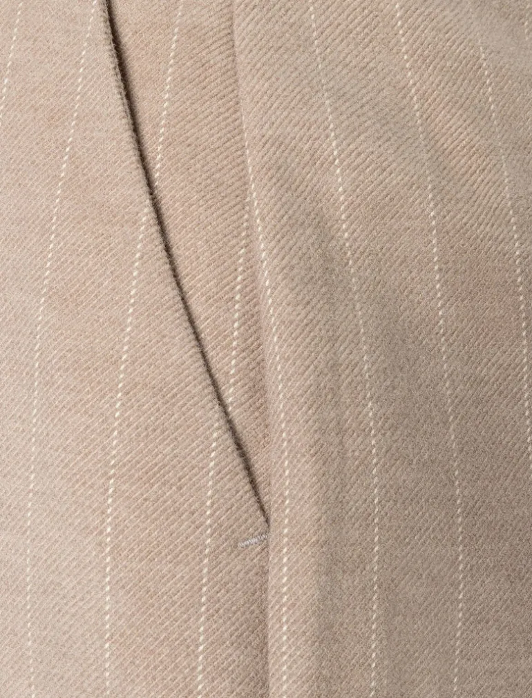More & More Pinstripe Wide Leg Trousers Beige
