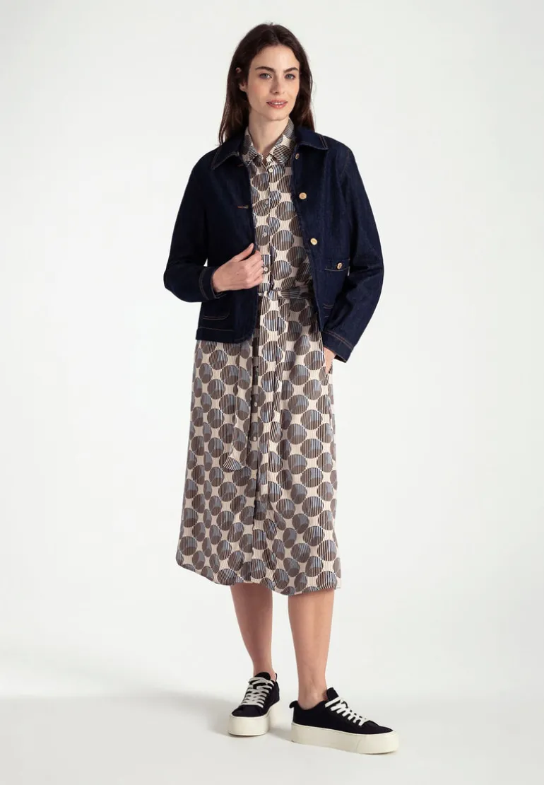 More & More Stripe & Big Dot Pattern Dress