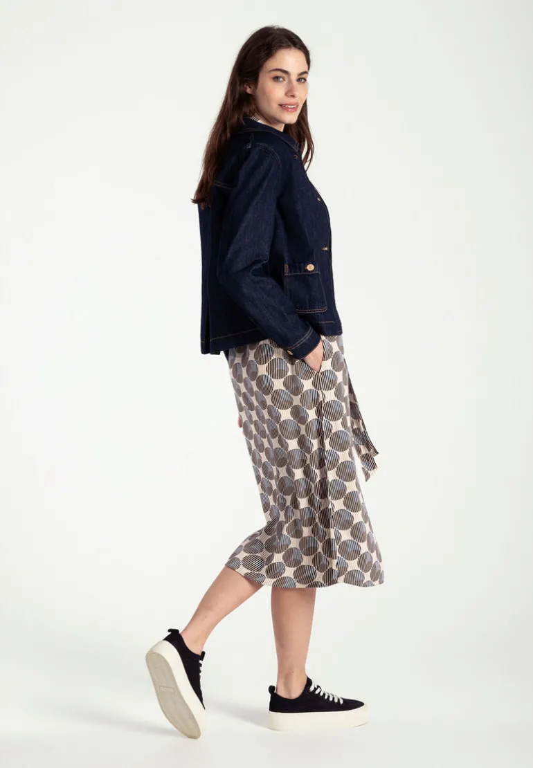 More & More Stripe & Big Dot Pattern Dress