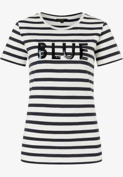 More & More Striped Tee With Sequin Lettering