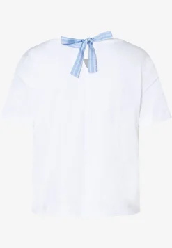 More & More T-Shirt With Flower Detail White