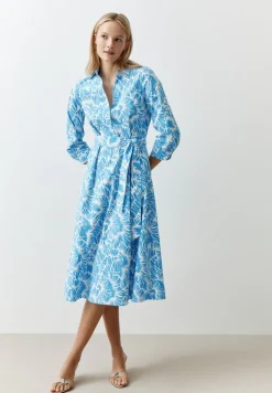 More & More Two-Tone Abstract Print Dress