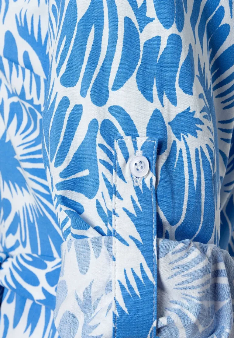 More & More Two-Tone Abstract Print Dress