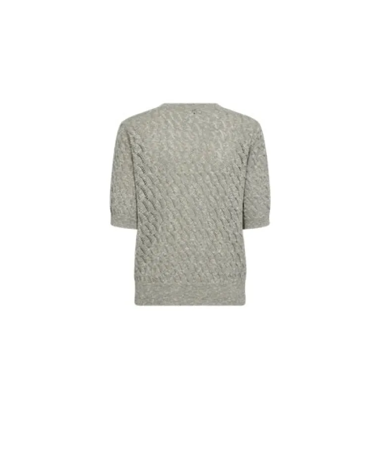 Mos Mosh Karin Marisol Linen Knit Top Shadow Grey
