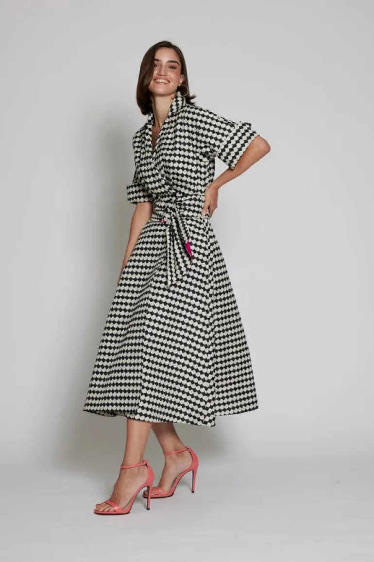 Moskada Hades Dress Circle Print Black/Cream
