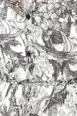 Nissa Floral Print Shirt Dress Black/White
