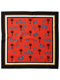 Ortigia Small Silk Square Scarf Red