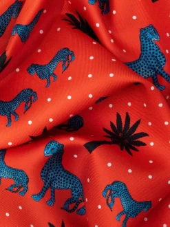 Ortigia Small Silk Square Scarf Red