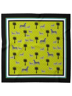 Ortigia Small Silk Square Scarf Green Print