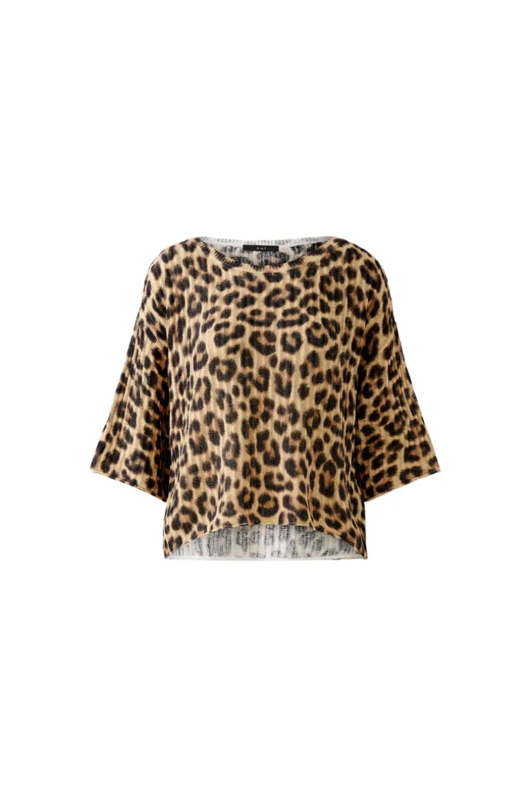 Oui Knit Jumper Animal Print