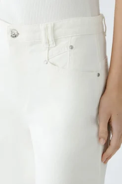 Oui High Rise Wide Leg Jeans Pristine White