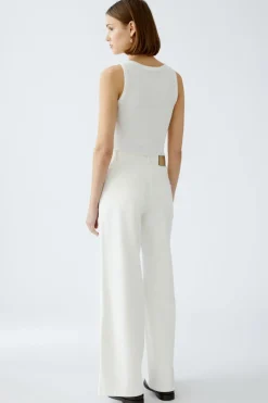 Oui High Rise Wide Leg Jeans Pristine White