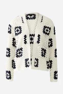 Oui Knit Cardigan White/Navy