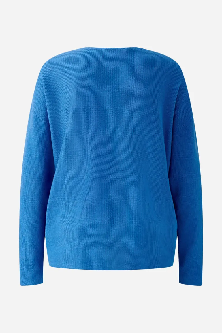 Oui Knit V-Neck Sweater Radiant Blue