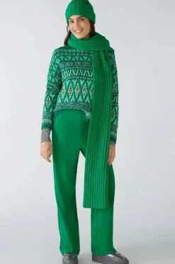 Oui Knitted Hat Green