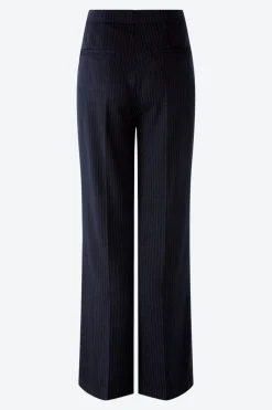 Oui Pinstripe Trousers Dark Blue/Grey