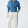Oui Slip-On Trousers Eggnog
