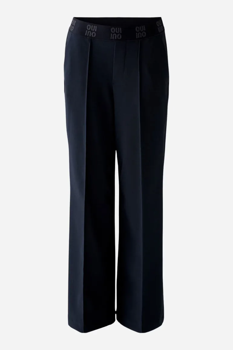 Oui Trousers Dark Navy