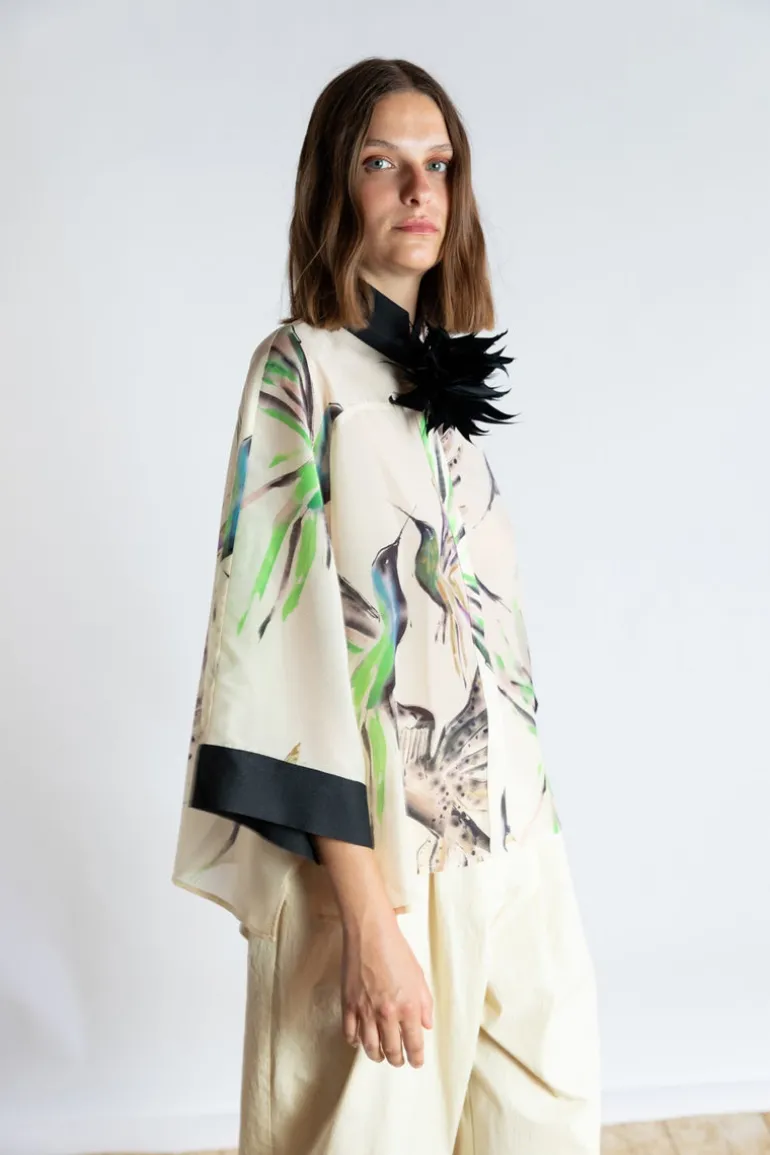 Psophia Blouse Ivory Print