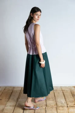 Psophia Dress Lavender/Forest Green