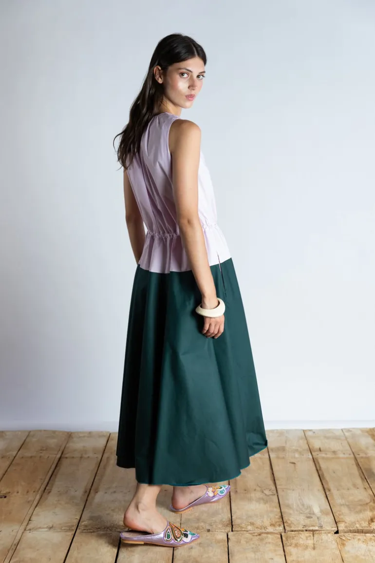Psophia Dress Lavender/Forest Green
