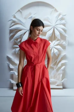 Psophia Red Shirt Dress