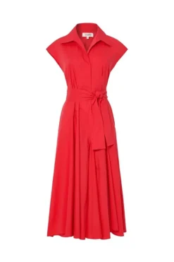Psophia Red Shirt Dress