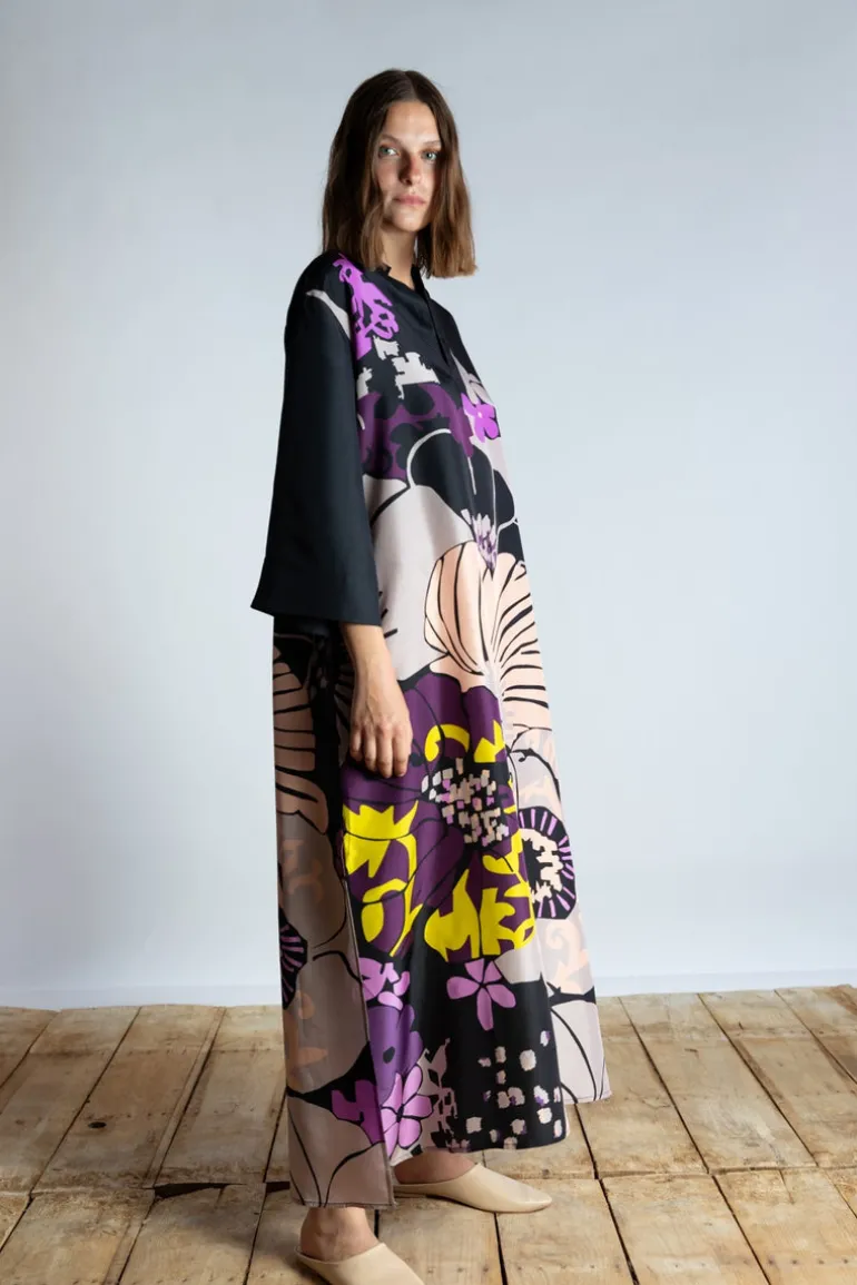 Psophia Tunic Black Flower Print