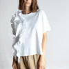 Psophia White T-Shirt With Rosette Detail