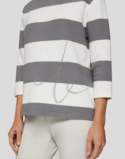Rabe Striped Knit Top Grey