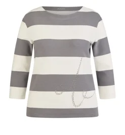 Rabe Striped Knit Top Grey