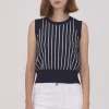 Scorzzo Knit Striped Top Navy/White