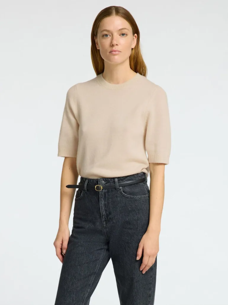 Selected Femme Cille Knit Top Birch Melange