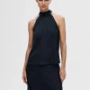 Selected Femme Halter Neck Top Dark Sapphire