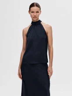 Selected Femme Halter Neck Top Dark Sapphire