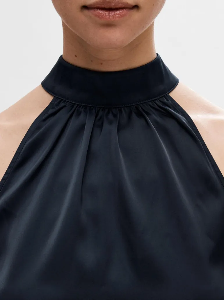 Selected Femme Halter Neck Top Dark Sapphire