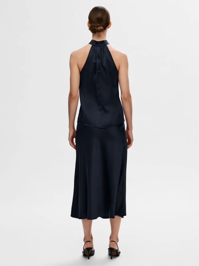 Selected Femme Halter Neck Top Dark Sapphire