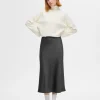 Selected Femme Lena High Waist Midi Skirt Volcanic Ash