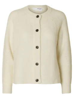 Selected Femme Lulu Knit Cardi Snow White